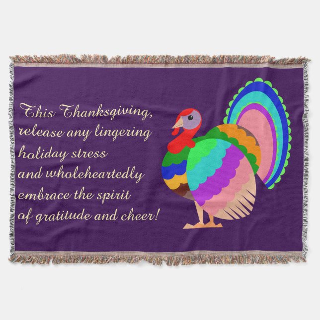 Cobertor Feliz Ação de Graças. Flores design poloneses. (Frente)