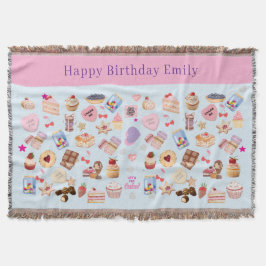 Cobertor Feliz aniversário em branco