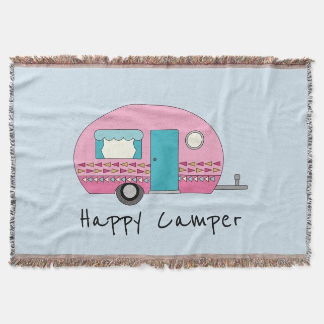 Cobertor Feliz Camper Rosa RV (Frente)