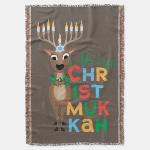 Cobertor Feliz Christmukkah Reindeer