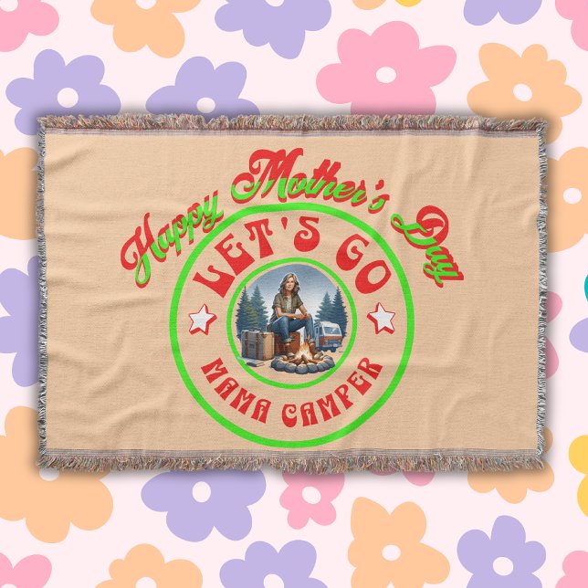 Cobertor Feliz Dia de as mães Vamos Lá, Mamãe Camper | (Criador carregado)