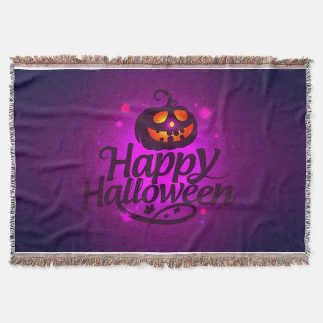 Cobertor Feliz Halloween Assustador Pumpkin (Frente)