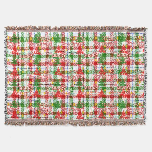 Cobertor Feliz Natal Xadrez Decorativa Tartan (Frente)