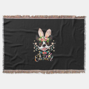 Cobertor Felz pascoa Bunny Boston Terrier sobe com leste
