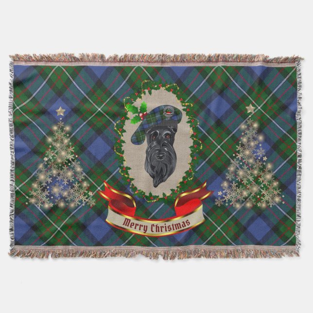 Cobertor Fergusson Scottie Dog Christmas Throw (Frente)