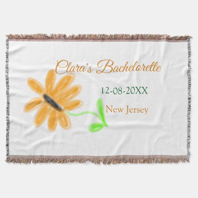 Cobertor Festa de despedida de solteira adicionar nome data (Frente)