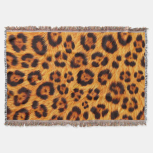 Cobertor Ficar Selvagem Estampa de Leopardo Dourado Laranja