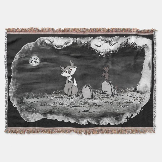 Cobertor figdewdrop Fig & Blinky Graveyard Throw Blanket (Frente)