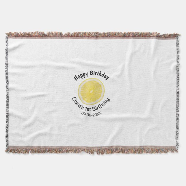 Cobertor Filhos bebês primeiro aniversario lêmon fatia adic (Frente)