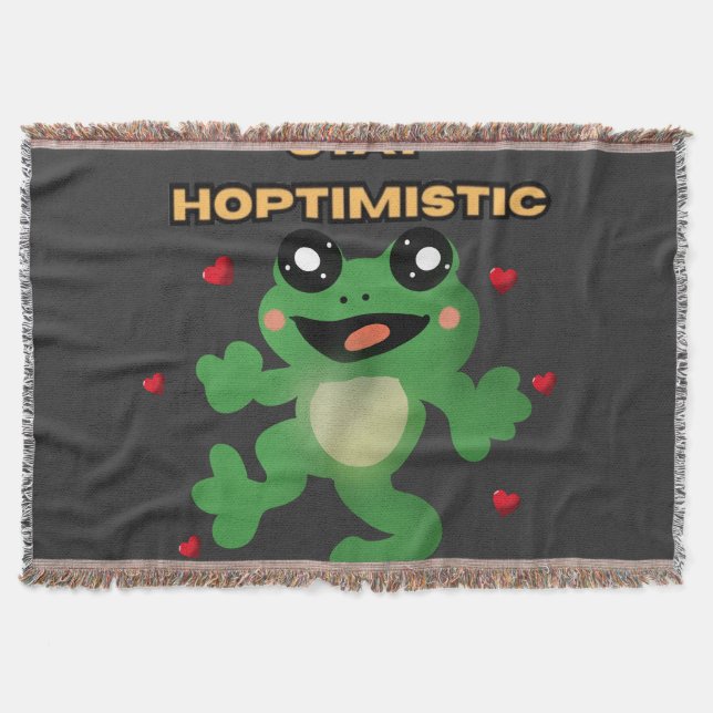 Cobertor Fique Hoptimista Sapo Bonito Trocadilho Sapo Engra (Frente)