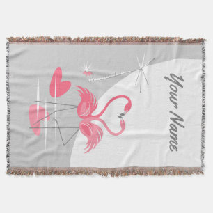 Cobertor Flamingo Love Large Moon Name vertical
