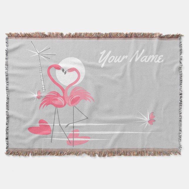Cobertor Flamingo Love Side Text Blet (Frente)