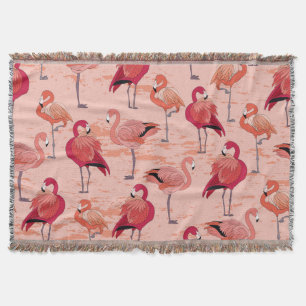 Cobertor Flamingos cor-de-rosa: padrão tropical sem costura