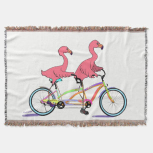 Cobertor Flamingos em tandem tropicais