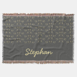 Cobertor Flocos de neve Dourados em cinzas