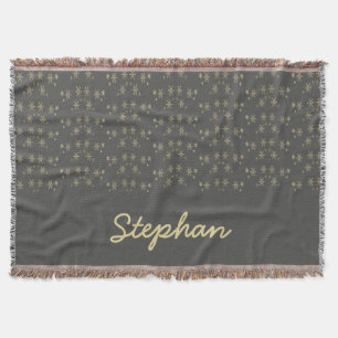 Cobertor Flocos de neve Dourados em cinzas