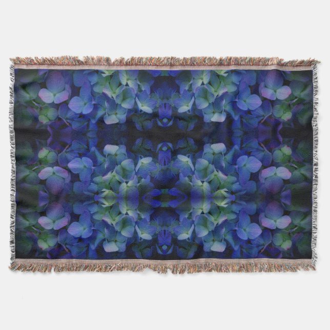 Cobertor Flor azul-violeta azul-hidrangeas-violeta floral (Frente)