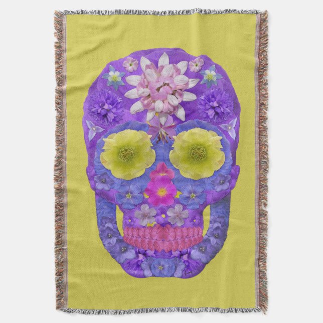 Cobertor Flor - Caveira 5 (Frente Vertical)