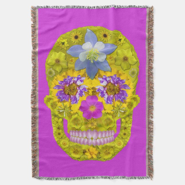 Cobertor Flor - Crânio 3 (Frente Vertical)