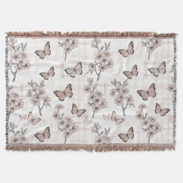 Cobertor Flor de Borboleta Elegante (6) (Frente)