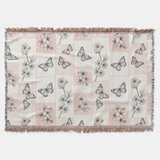 Cobertor Flor de Borboleta Elegante (8) (Frente)