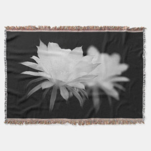 Cobertor Flor de cacto preto e branco