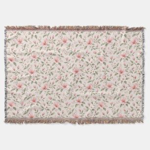 Cobertor Flor de Cerejeira Rosa Suave Padrão Floral Sem Cos