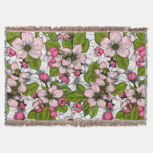Cobertor Flor de maçã em branco
