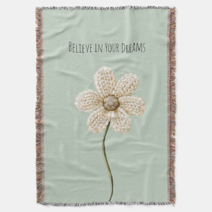 Cobertor Flor de Malha Falsa Verde Menta Creme