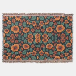 Cobertor Flor de Padrão Floral Nasturtium