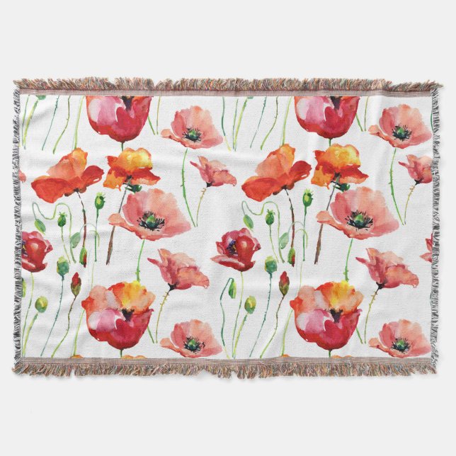 Cobertor Flor De Papoila: Simples Fundo Sem Olhos. (Frente)