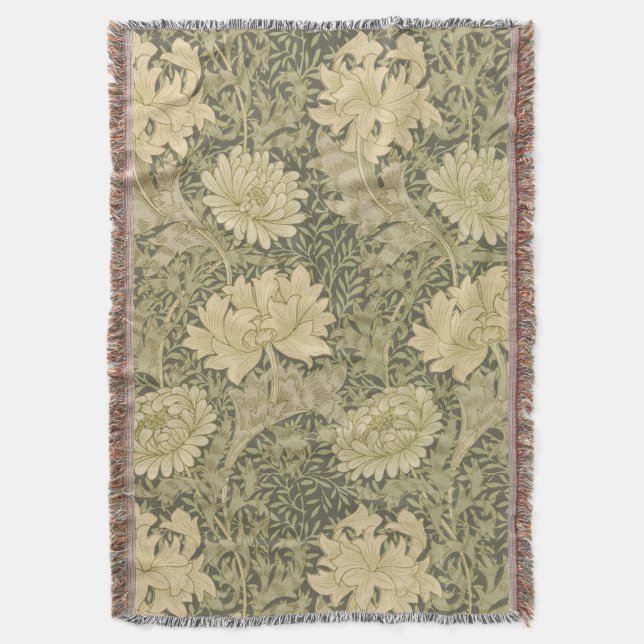 Cobertor Flor de Salvia Crisântemo William Morris (Frente Vertical)