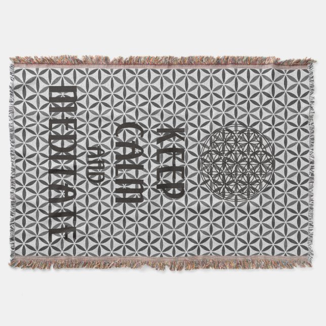 Cobertor Flor de vida - MANTER CALM e MEDITATE (Frente)