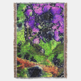 Cobertor Flor e folhas, envelhecidas em mosaico esculpido