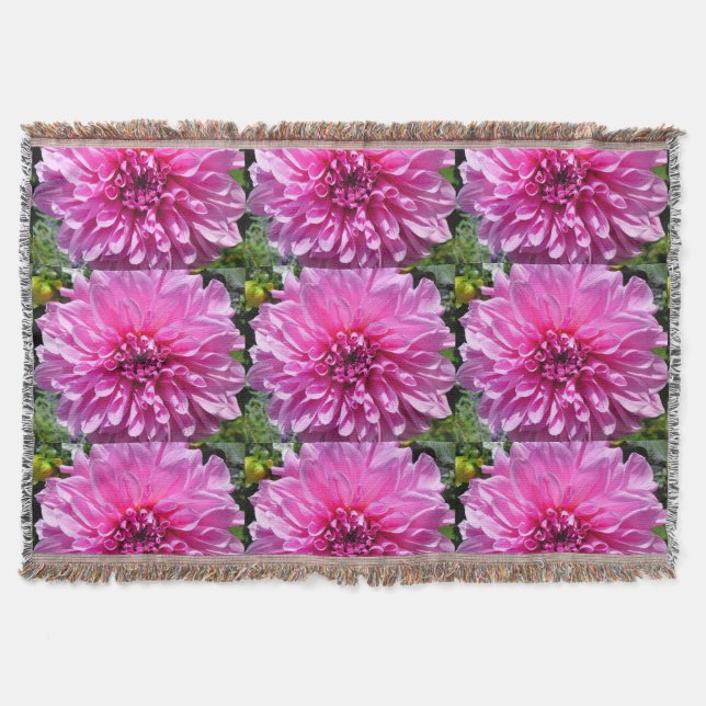 Cobertor Flor Roxo Rosa Dhalia (Frente)