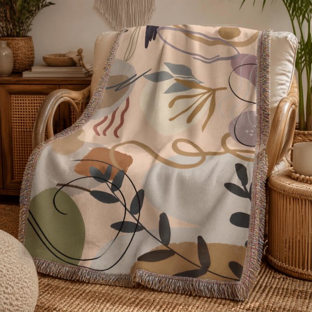 Cobertor Florais Abstratos Boho Chic (Criador carregado)