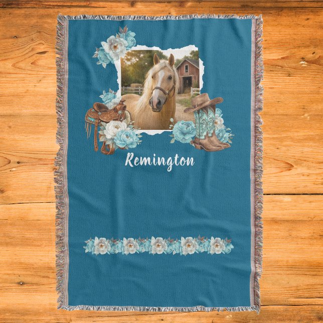 Cobertor Floral Cavalo Ocidental (Criador carregado)