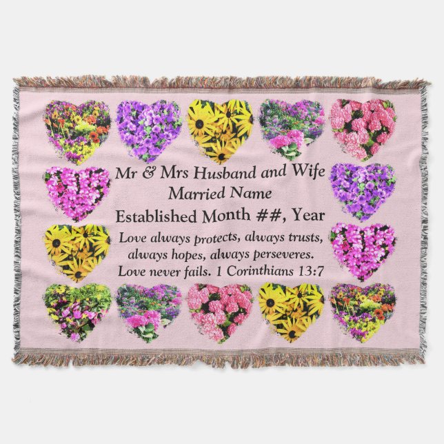 COBERTOR FLORAL CRISTÃ, COBERTURA DE CASAMENTO PERSONALIZAD (Frente)