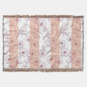 Cobertor Floral de Pássaro Vintage com Listra Toile (8)