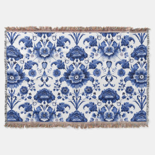 Cobertor Floral Delft Blue