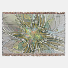 Cobertor Floral Fantasy Moderna Arte Fractal Flor Com Doura