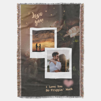 Cobertor Floral Love Collage with Romantic Quote