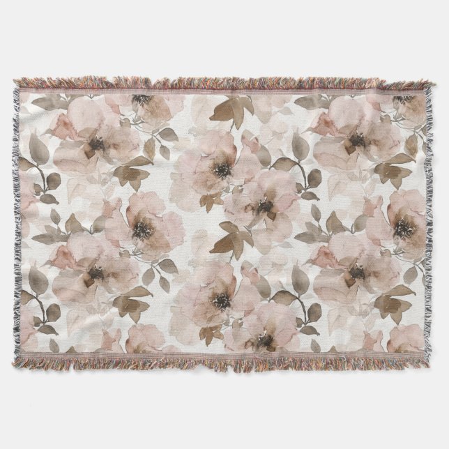 Cobertor Floral Ocidental Rosa Tan (Frente)