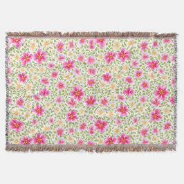 Cobertor Floral Padrão Impatiens Flores