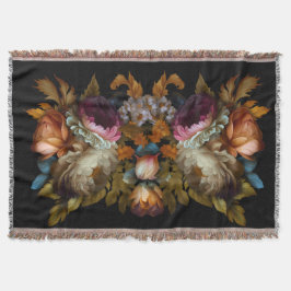 Cobertor Floral Romântico Dramático "Velho Mundo"