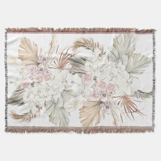 Cobertor Floral Tropical de Selva de Grama Seca (Frente)