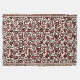 Cobertor Floral Vermelho e Rosa