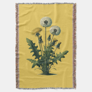 Cobertor Flores Amarelas de Dente-de-Leão Vintage 