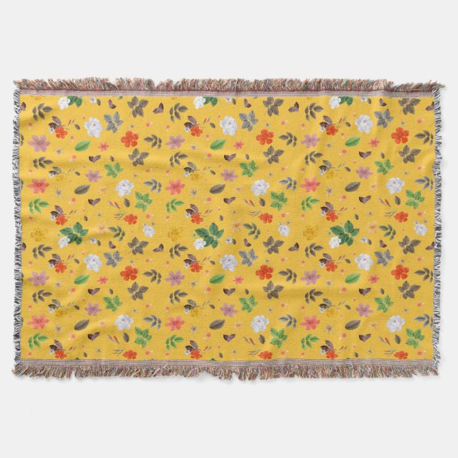 Cobertor Flores Amarelas e Rosas Brancas 10 (Frente)