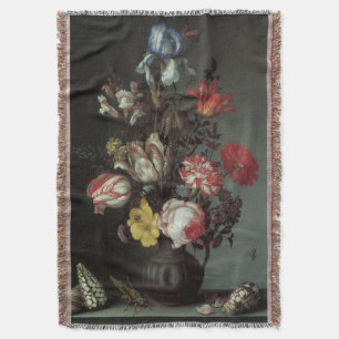 Cobertor Flores Barrocas Antigas de Balthasar van der Ast